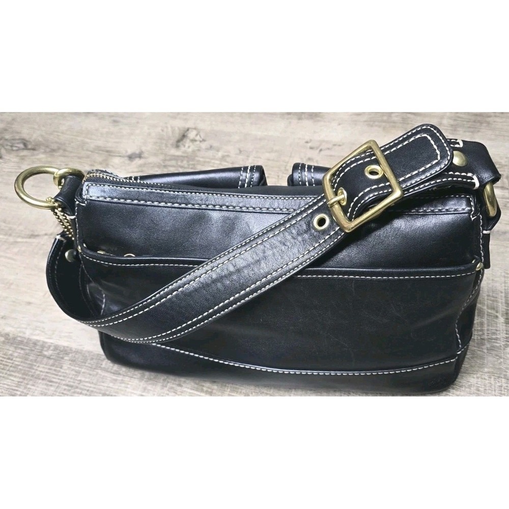 Vintage Coach Legacy 65th Anniversary Black Leather Shoulder Bag F12868 Y2K Rare - Picture 5 of 16